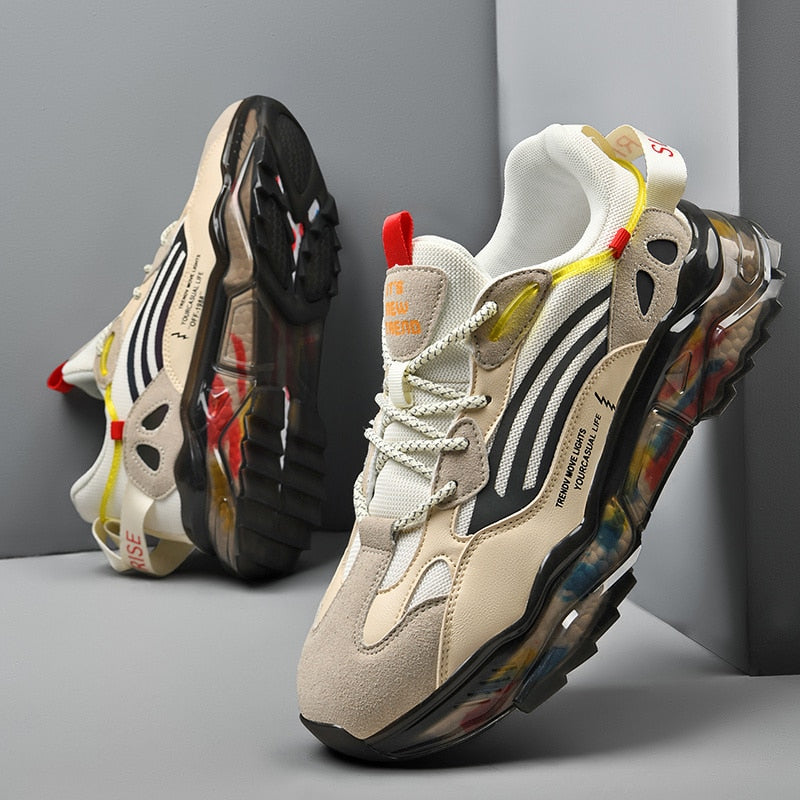 Fashion Men Sneakers Street Style Breathable Men Shoes Chunky Spring