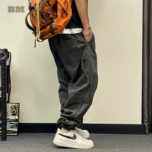 Plus Size Japanese Streetwear Oversize Cargo Pants Men Clothing Harajuku