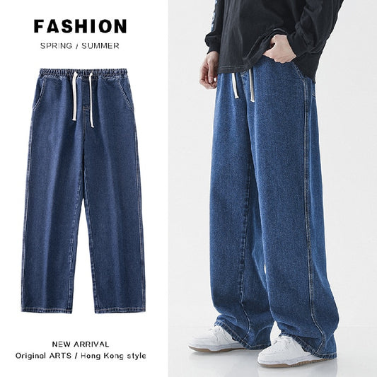 Oversized Wide Leg Jeans Men Spring Summer Trend Ins Straight