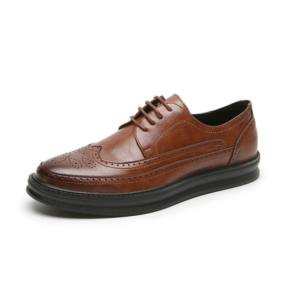 Oxford Shoes Fashion Brogue Men Leather Formal Dress Shoes Man Comfortable