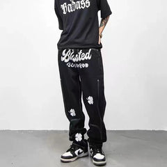 High Street Letter Embroidered Street Pants Hip Hop Loose y2K Men