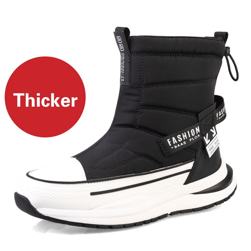 Thick Couple Snow Boots Plus Velvet Warm Side Zipper Outdoor