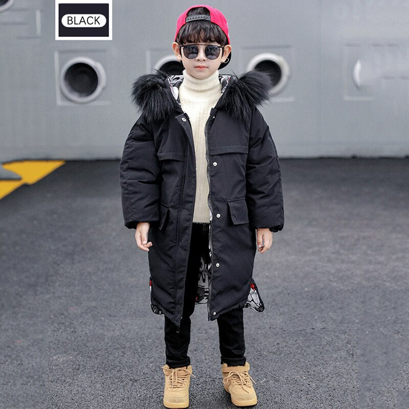 Two-sided Children Outwear Boy Hooded Waterproof Children Jacket Coat