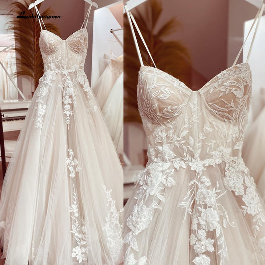 White Bridesmaid Dresses: Wedding Dress Bridal Robe Vestido Spaghetti Straps Chapel