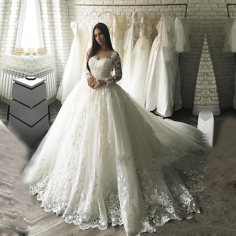 Ball Gown Applique Elegant Woman Wedding Dresses Bridal Gown