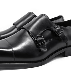 Dress Genuine Leather Shoes Party Buckle Strap Monk Shoes