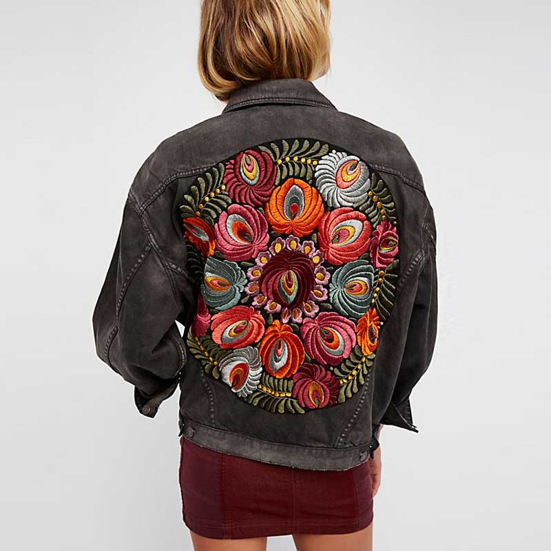 Jacket Black Casual Chic Winter Jacket Women Bohemian Warm Jacket Coat