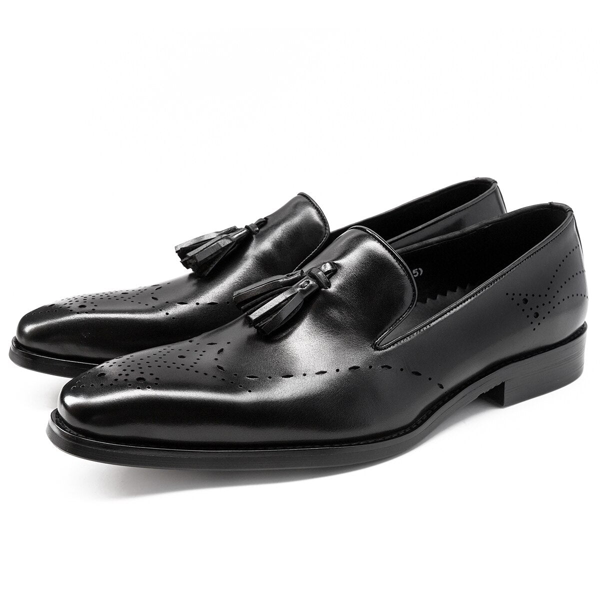 Men Loafers Tassel Shoes High Quality Slip-On luxury Formal Man Genuine Leather Shoes