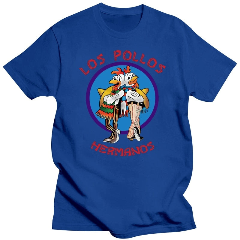 Men high quality t-shirt 100%cotton Breaking Bad LOS POLLOS Chicken