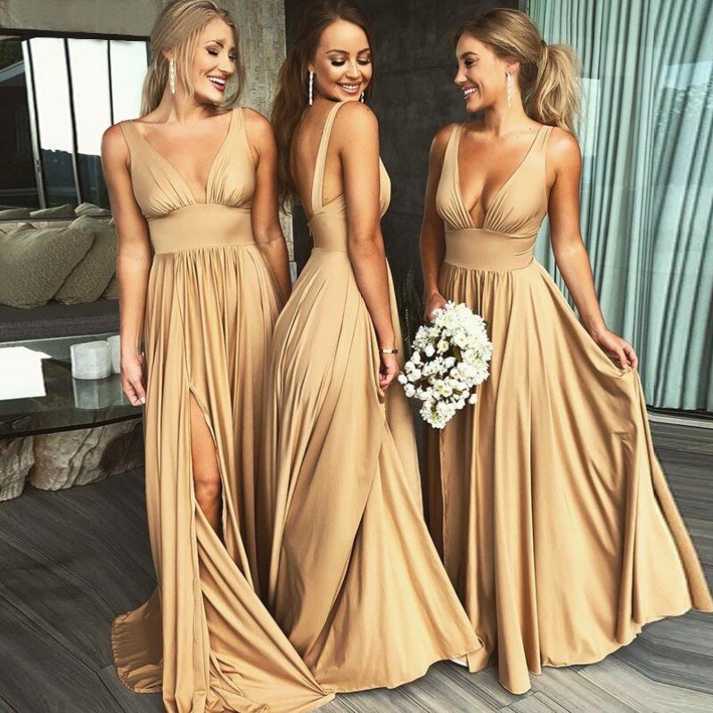 Homecoming Dresses: Pink Prom Dresses Sister Group Dresses Split V Neck Backless