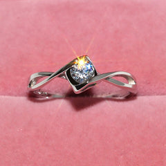 Classical Female AAA Crystal Zircon Stone Infinite Ring Silver Color Finger Ring