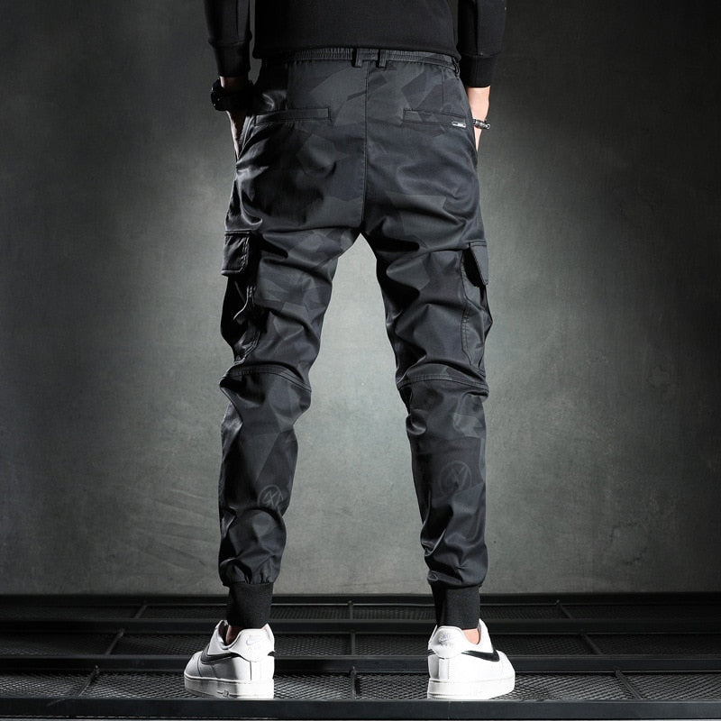 Sweatpants Men Camouflage Elasticity Military Cargo Pants Drawstring Multi