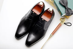 Genuine Handmade Leather Men Derby Shoes Thick Sole Mens Formal