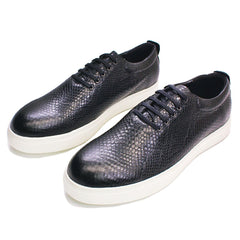 Men Casual Shoes Calfskin Leather Black Fashion Designer Luxury