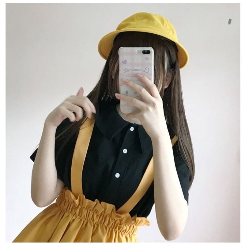 Spring Autumn Women Skirt Casual Sweet A-line Long Skirts Solid