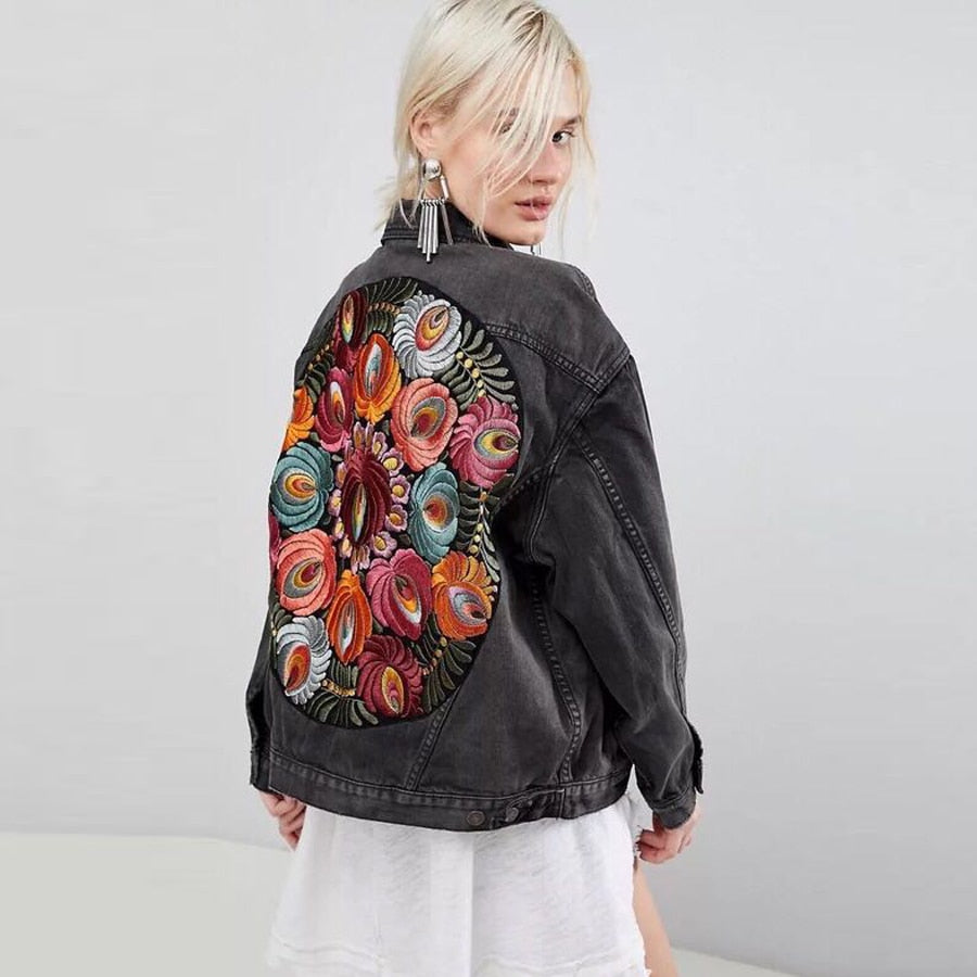 Jacket Black Casual Chic Winter Jacket Women Bohemian Warm Jacket Coat