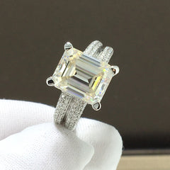 Luomansi Real 18K Gold AU750 4 Carat D VVS Moissanite Vintage Ring