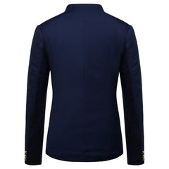 Chinese Style Mandarin Stand Collar Business Casual Wedding Slim Fit Blazer