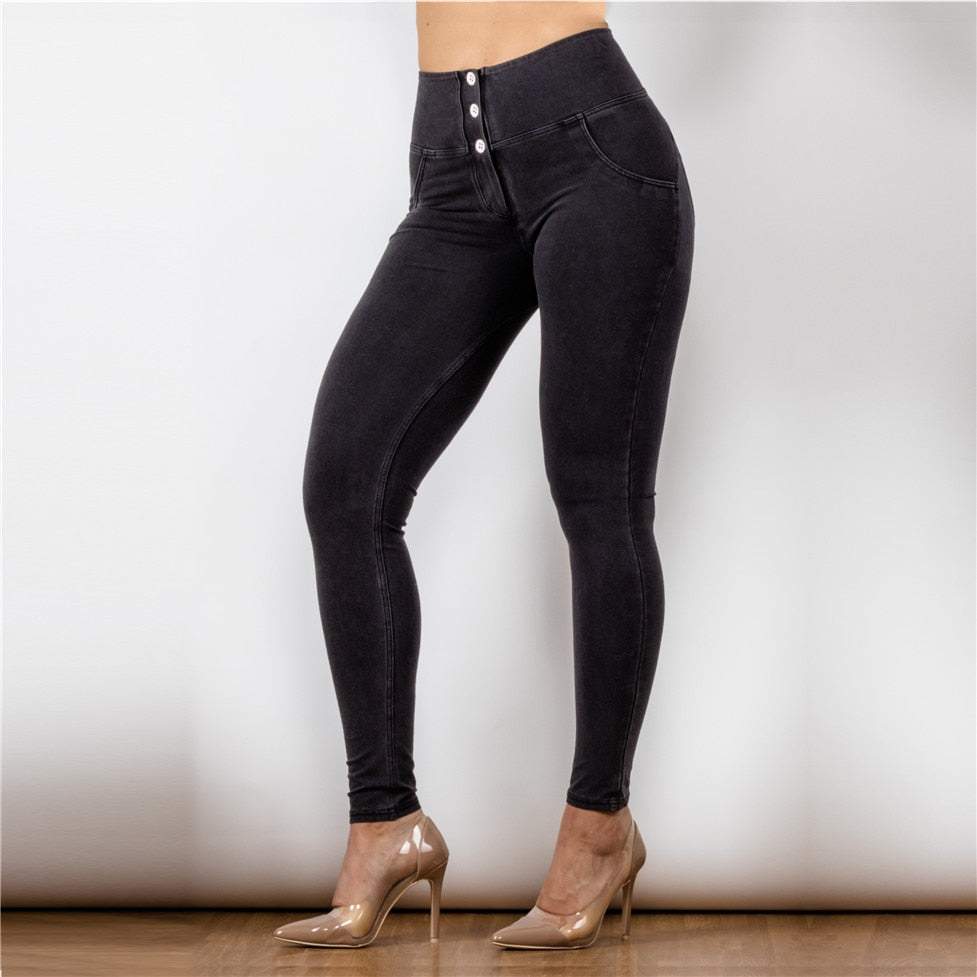Shascullfites Butt Lift Jeans Black Skinny Women Stretchable Jeans Slimming