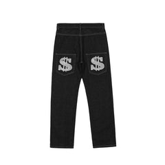 Jeans With Print Straight Baggy Punk Men Fashion Harajuku Pants Printed