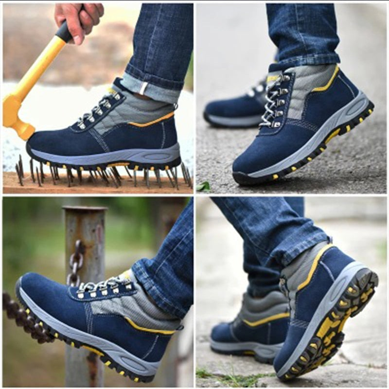 Winter Safety Work Boots Steel Toe Working Men Boots Warm Add Velvet Cold