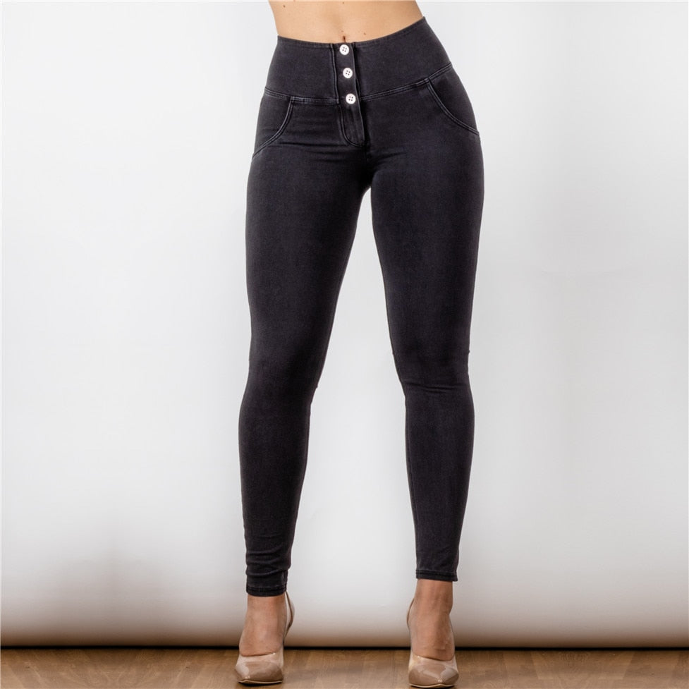 Shascullfites Butt Lift Jeans Black Skinny Women Stretchable Jeans Slimming