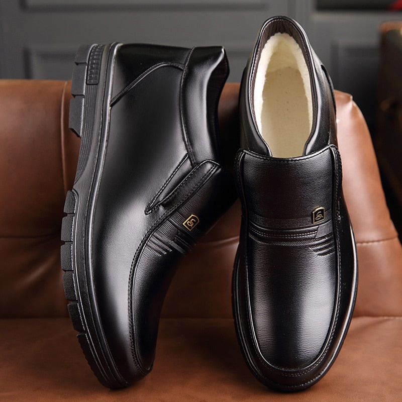 Man Winter Boots Quality Microfiber Leather Shoes Brand White